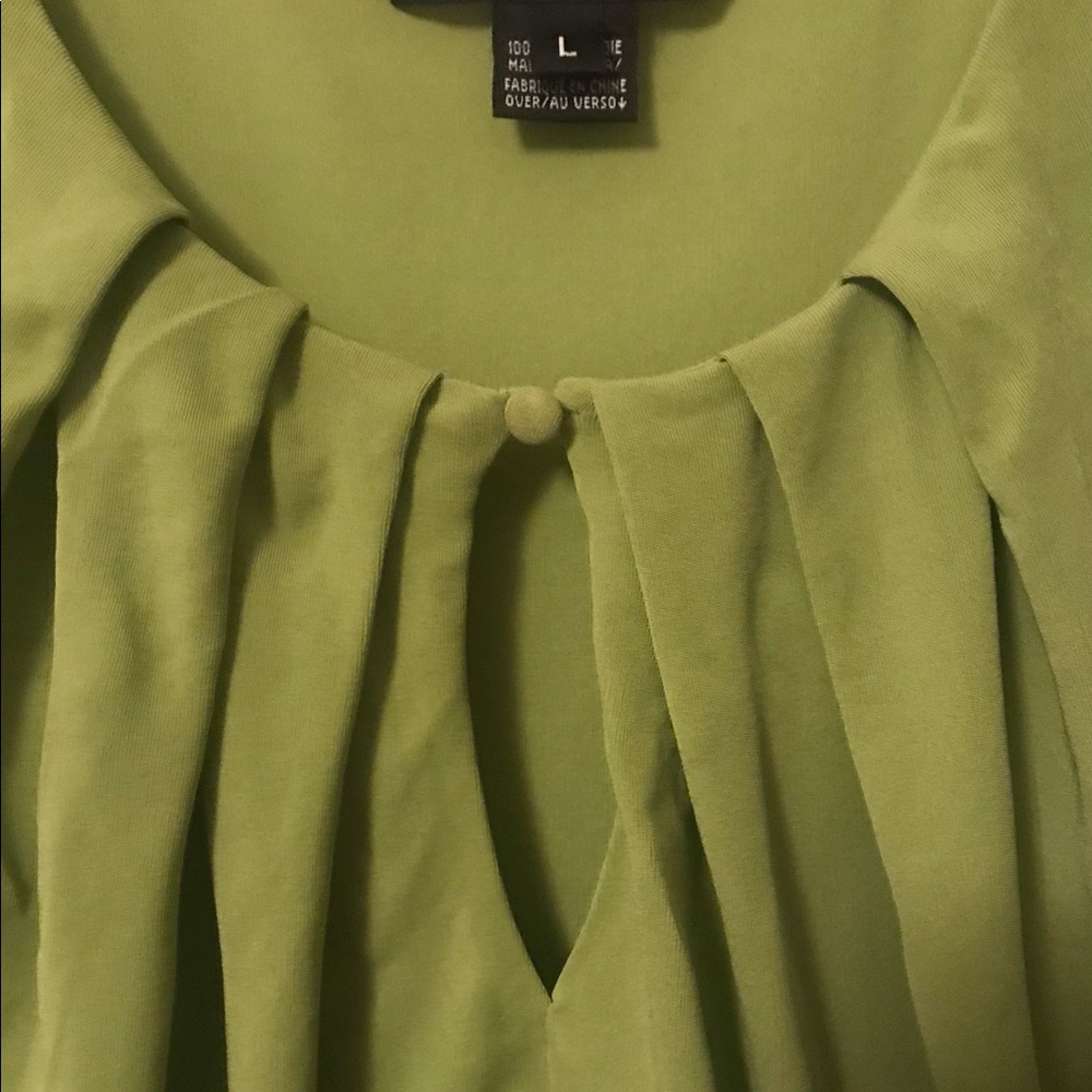 Ellen Tracy lime green 💯% Silk tank top - Picture 4 of 11